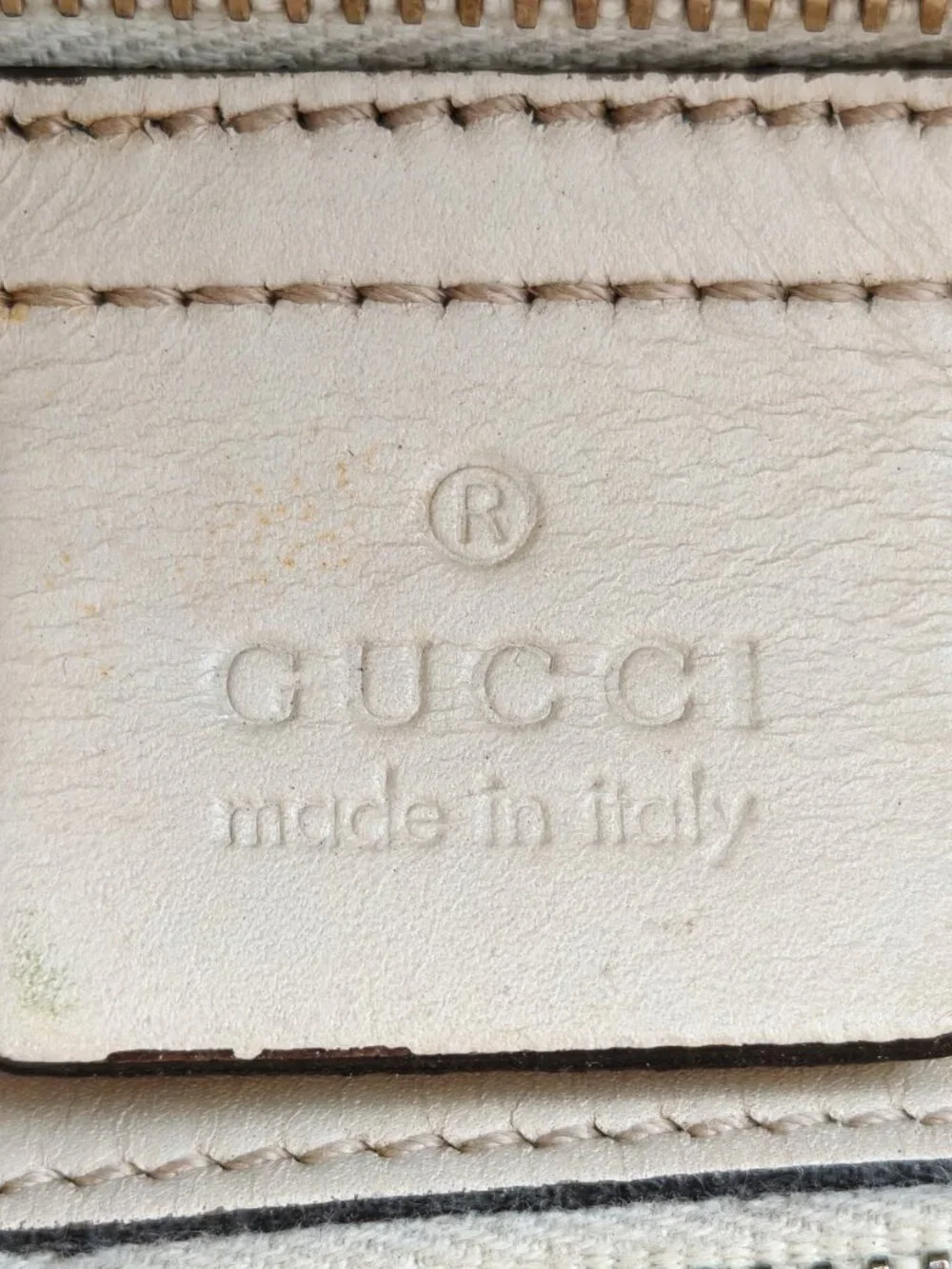 Gucci GG Canvas Web Bow Tote Bag Beige Ivory Leather Handbag Italy